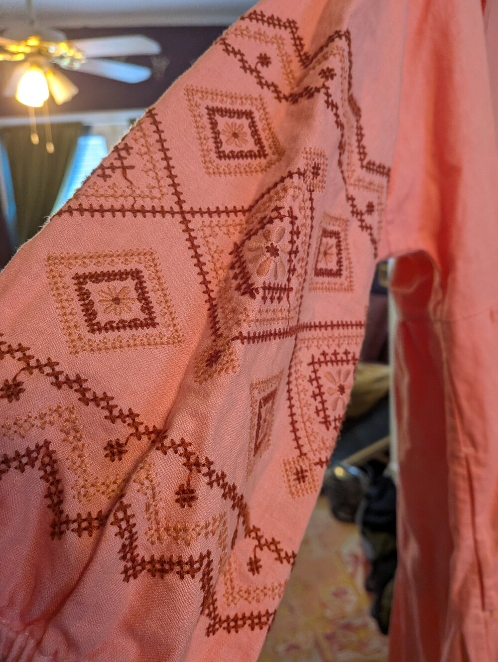 Madewell Linen/Cotton Embroidered Dress XXL - Picture 3 of 6